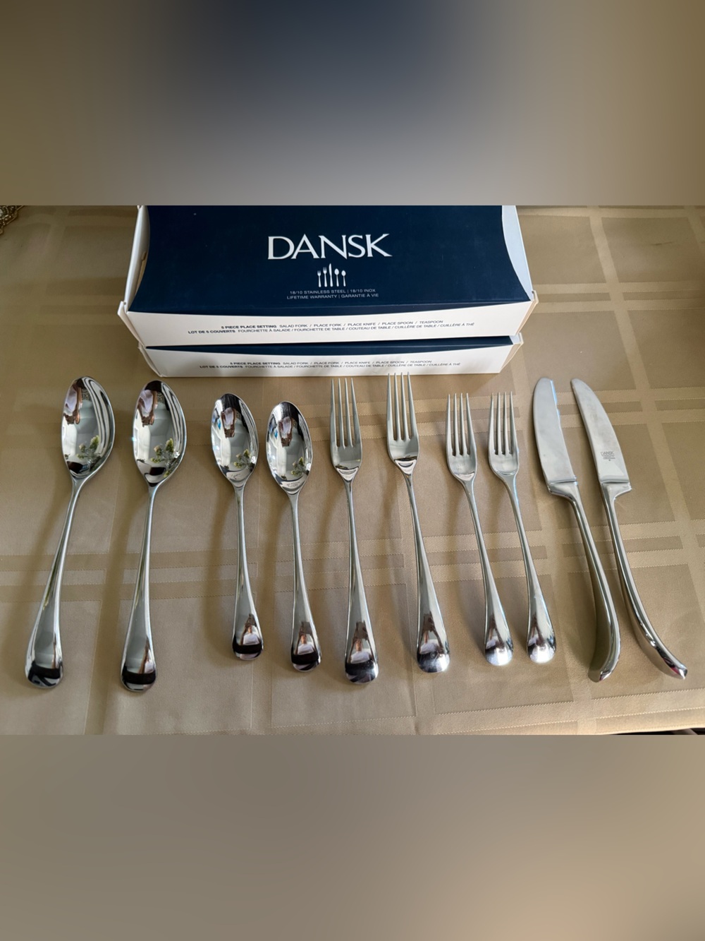 Dansk Polished Stainless Steel Flatware Set x 2